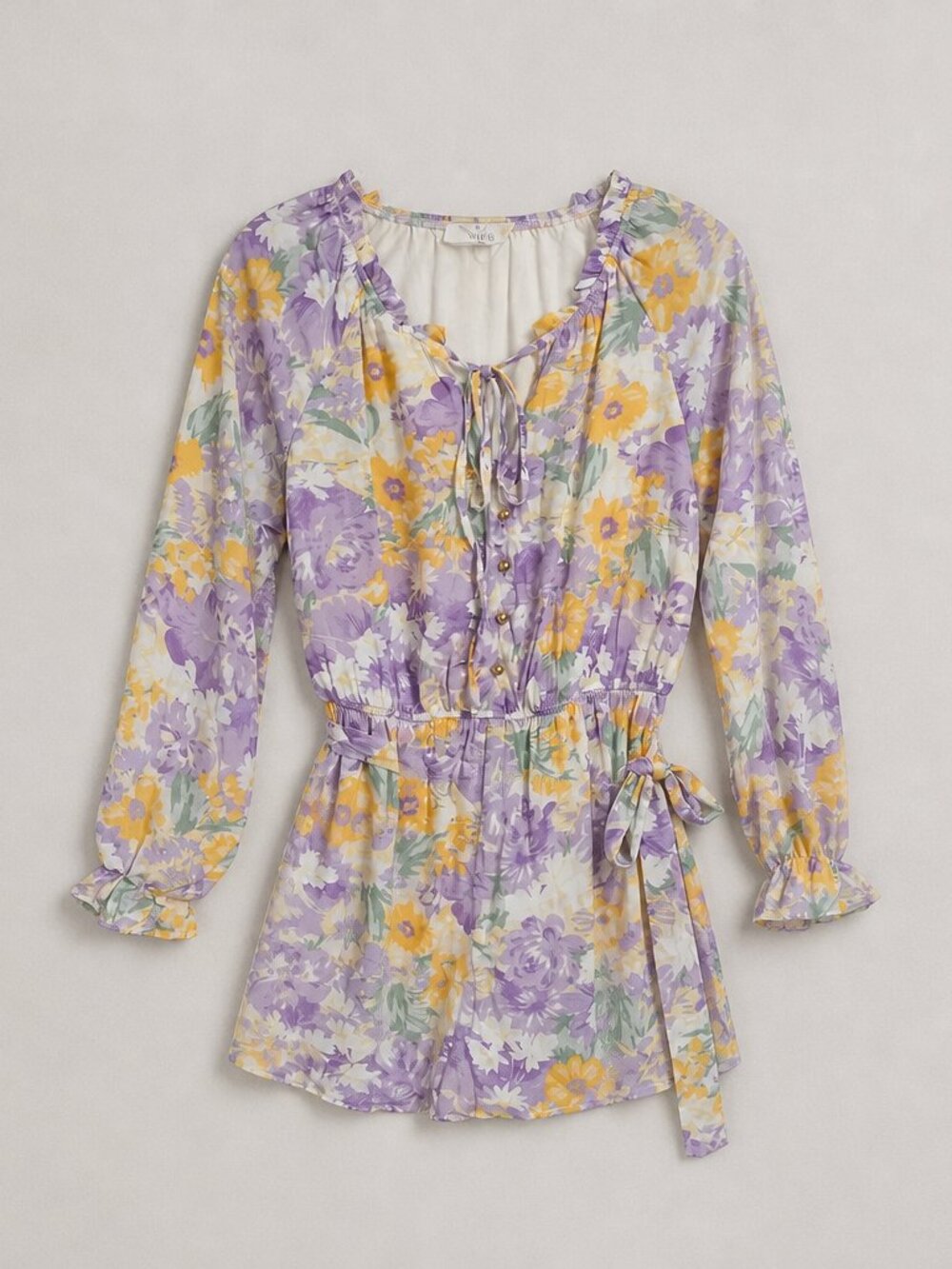 Emily Wonder Floral Long Sleeve Romper - medium
